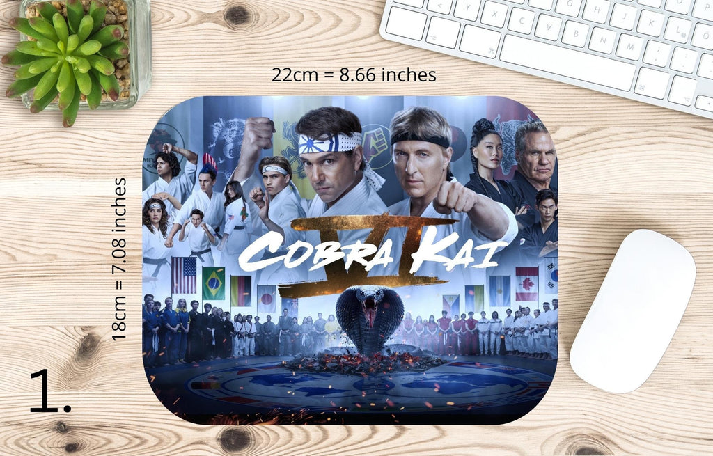 Cobra Kai, Miyagi-do, Johnny Lawrence, Daniel LaRusso, Miguel Diaz, Robby Keene, Samantha LaRusso, Tory Nichols | MAUSEPAD, Gaming Mouse Pad