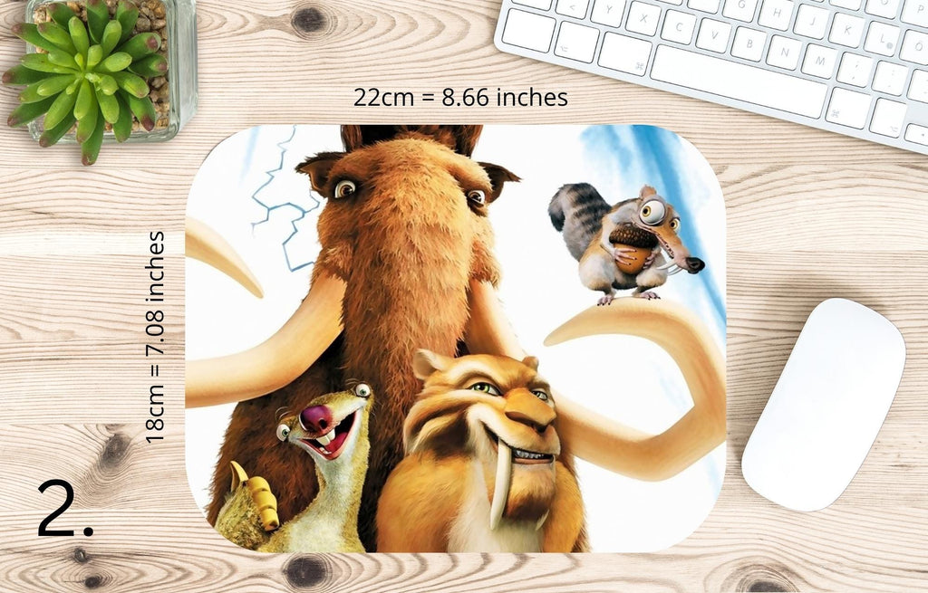 Ice Age, Disney Pack, Manfred "Manny", Sidney "Sid", Diego, Ellie, Crash and Eddie, Peaches  | MAUSEPAD, Gaming Mouse Pad
