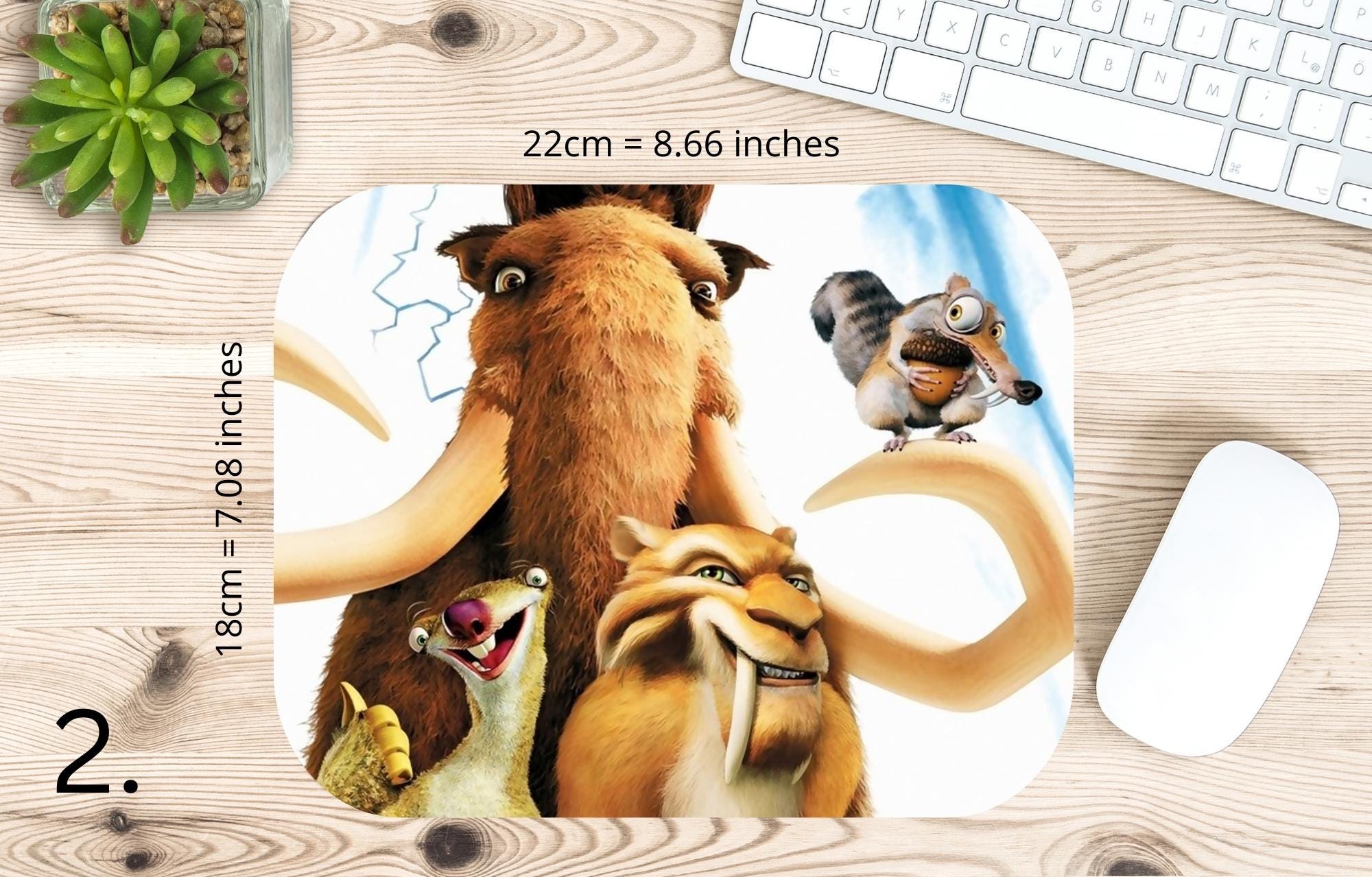 Ice Age, Disney Pack, Manfred "Manny", Sidney "Sid", Diego, Ellie, Crash and Eddie, Peaches  | MAUSEPAD, Gaming Mouse Pad
