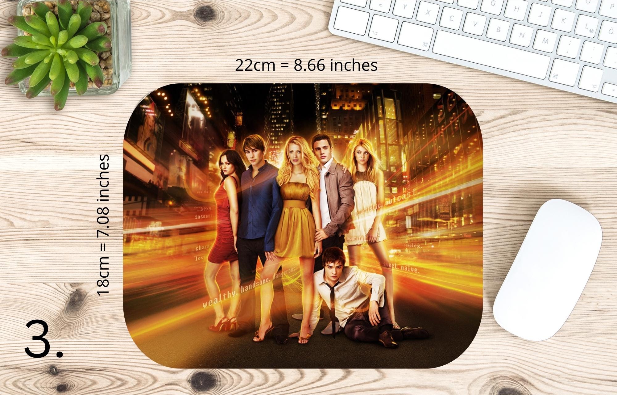 Gossip Girl, Blair Waldorf, Serena van der Woodsen, Dan Humphrey, Nate Archibald, Chuck Bass, Jenny Humphrey | MAUSEPAD, Gaming Mouse Pad