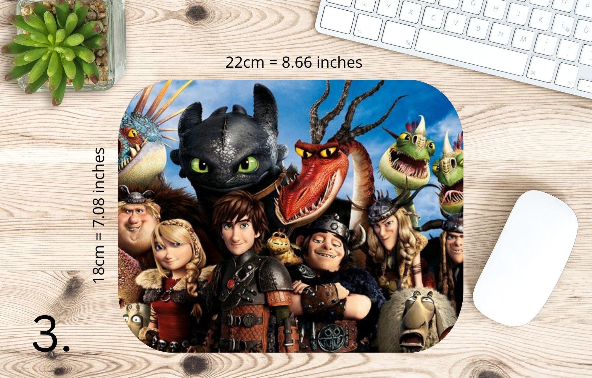 How to Train Your Dragon, Toothless, Hiccup, Astrid, Fishlegs, Ruffnus, Tuffnut, Snotlout, Stoick, Stormfly |  MAUSEPAD, Gaming Mouse Pad