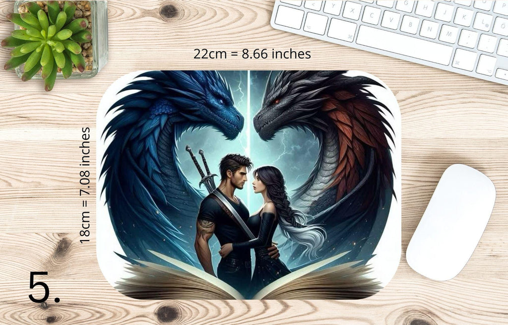 Onyksowa Burza, Czwarte Skrzydło, Żelazny Płomień, Xaden Riorson, Fioletowy Sorrengail, Tairn, Sgaeyl, Andarna, Basgiath War College | MAUSEPAD