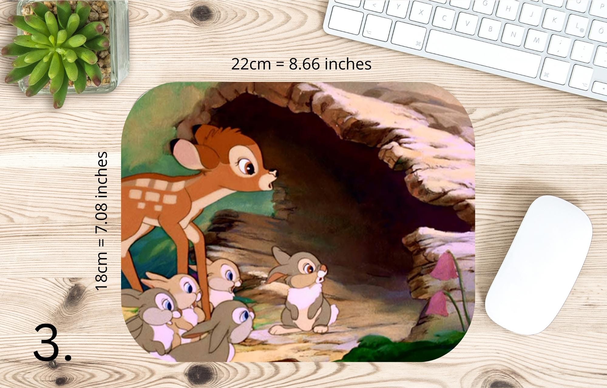 Bambi, Cartoon Bambi, Disney |  MAUSEPAD, Gaming Mouse Pad