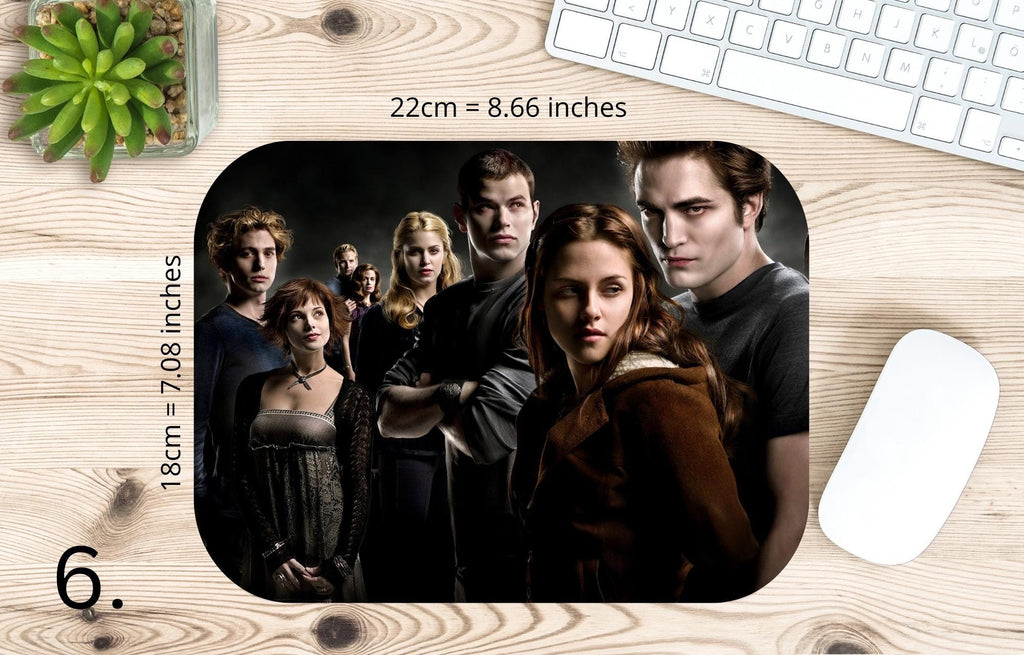 Twilight stickers, Bella Swan, Edward Cullen, Jacob Black, Jasper Hale, Emmett Cullen, Esme Cullen, Rosalie Hale, Alice Cullen |  MAUSEPAD