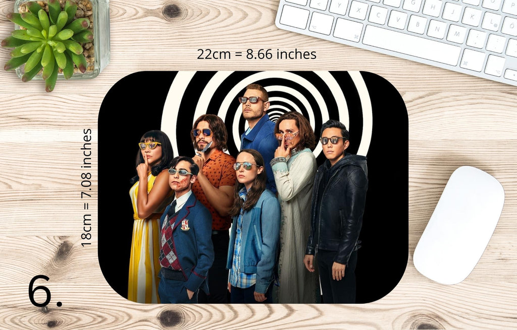 The Umbrella Academy, Academy Superhero, Number Five, Vanya Hargreeves, Luther Hargreeves, Allison, Diego, Klaus Hargreeves |  MAUSEPAD