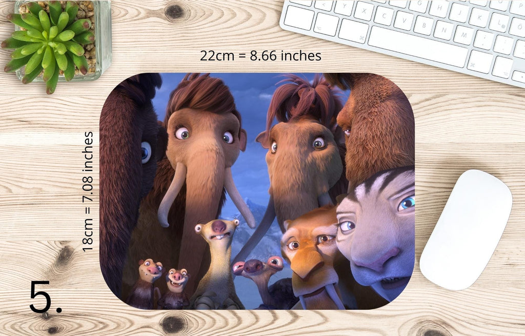 Ice Age, Disney Pack, Manfred "Manny", Sidney "Sid", Diego, Ellie, Crash and Eddie, Peaches  | MAUSEPAD, Gaming Mouse Pad