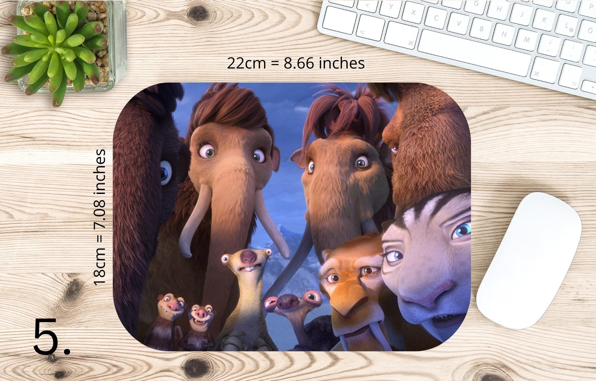 Ice Age, Disney Pack, Manfred "Manny", Sidney "Sid", Diego, Ellie, Crash and Eddie, Peaches  | MAUSEPAD, Gaming Mouse Pad
