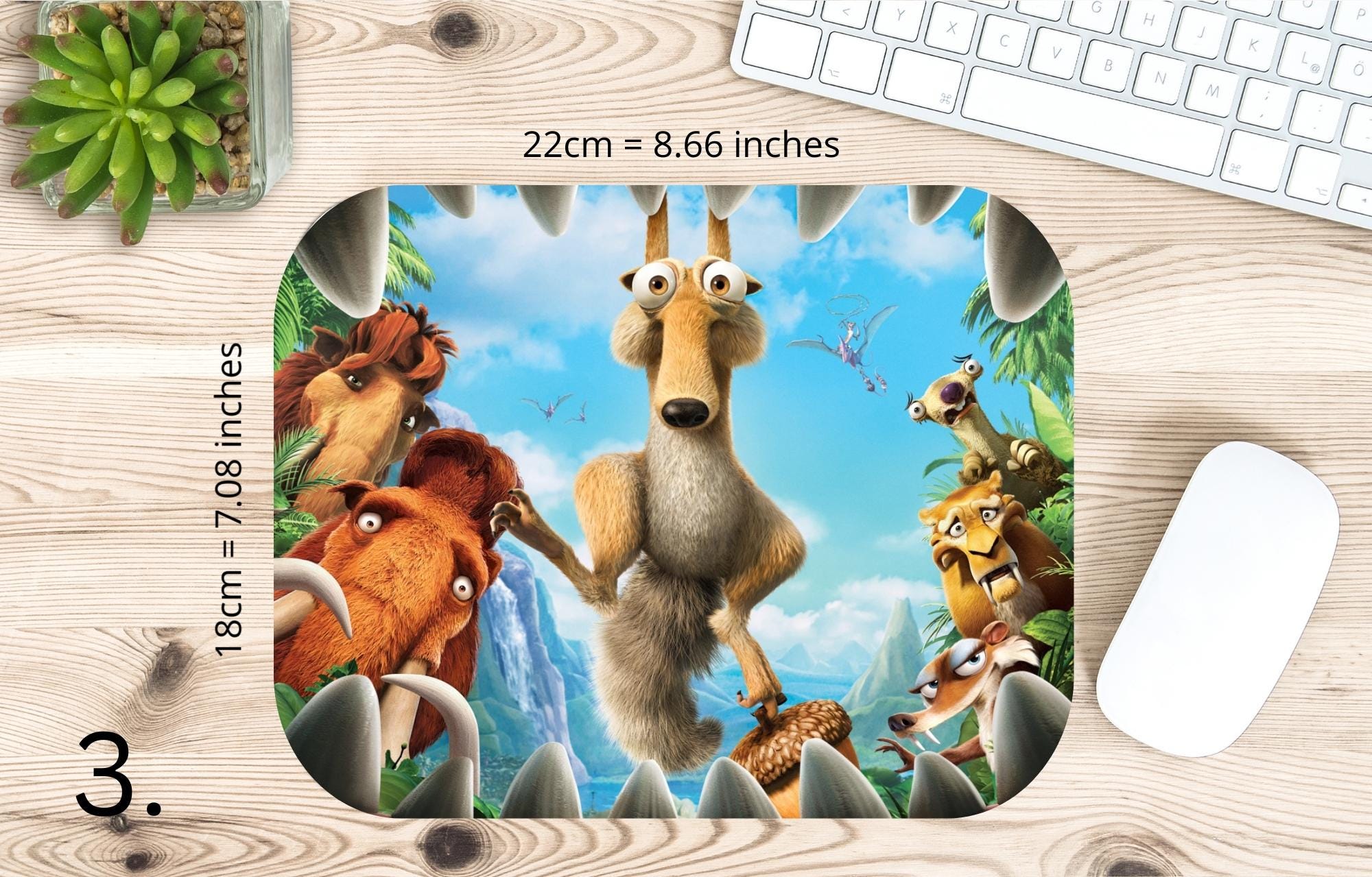 Ice Age, Disney Pack, Manfred "Manny", Sidney "Sid", Diego, Ellie, Crash and Eddie, Peaches  | MAUSEPAD, Gaming Mouse Pad