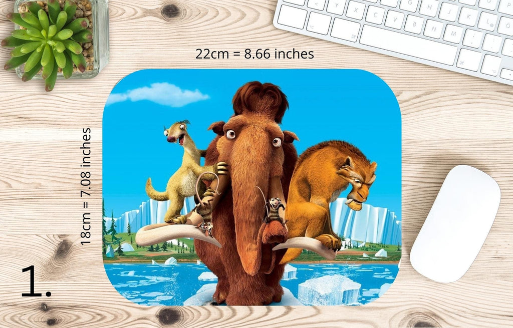 Ice Age, Disney Pack, Manfred "Manny", Sidney "Sid", Diego, Ellie, Crash and Eddie, Peaches  | MAUSEPAD, Gaming Mouse Pad