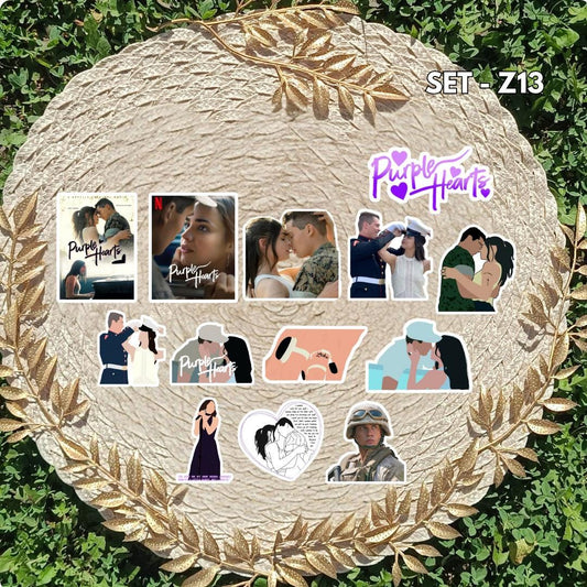 Purple Hearts Stickers Set – Cassie and Luke