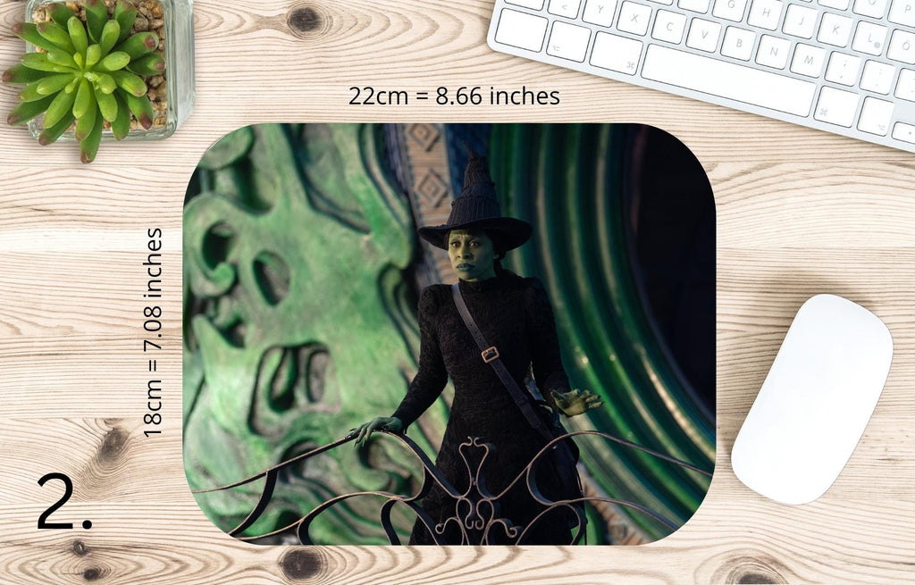 Wicked 2024, Wizard Musical Movie 2024, Wicked, Elphaba, Glinda, Change For Good, Pink And Green, Defying Gravity Broomstick | MAUSEPAD