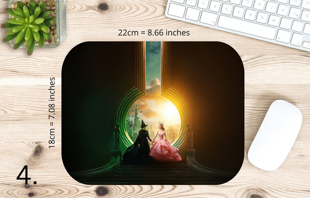 Wicked 2024, Wizard Musical Movie 2024, Wicked, Elphaba, Glinda, Change For Good, Pink And Green, Defying Gravity Broomstick | MAUSEPAD