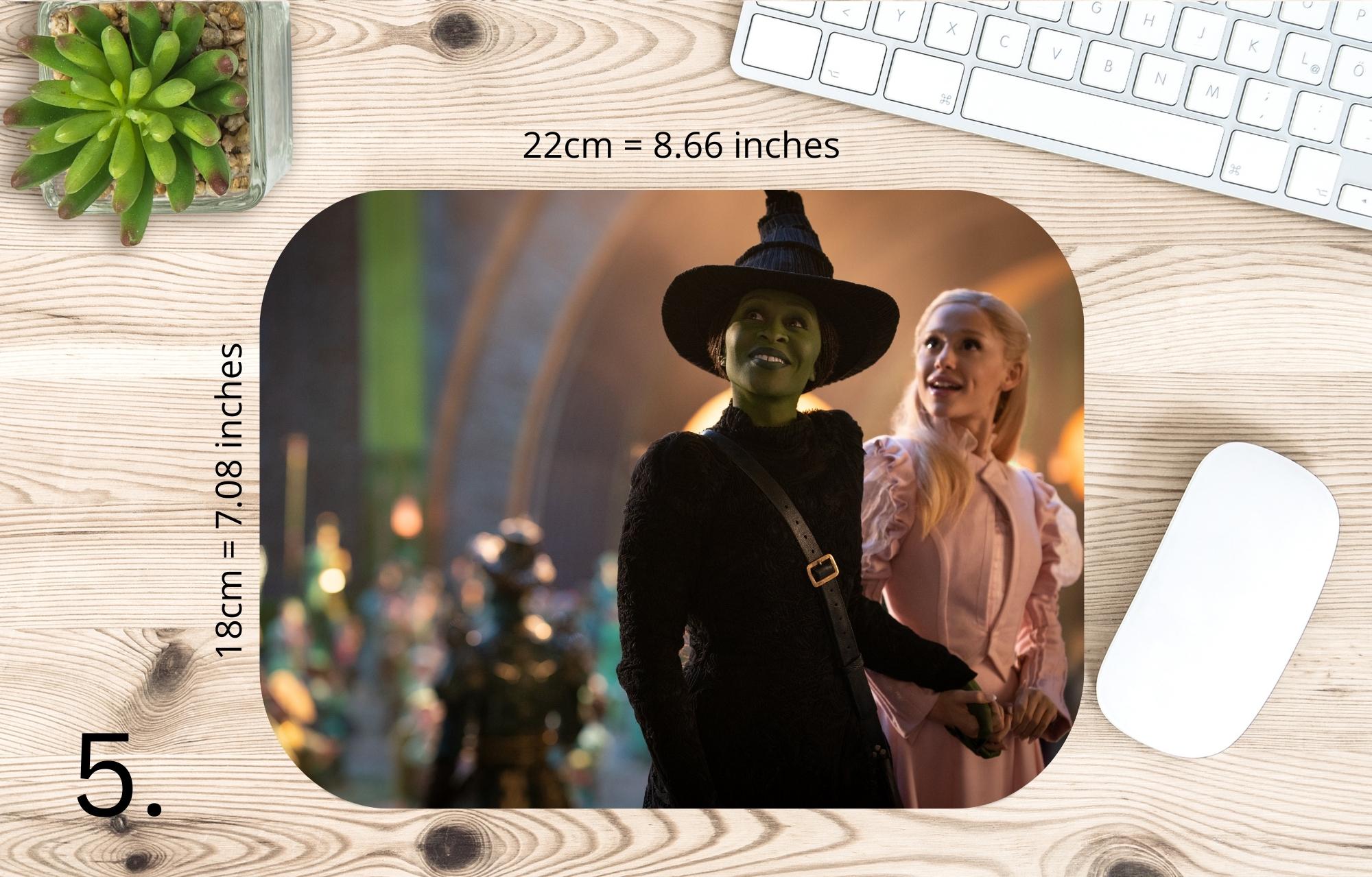 Wicked 2024, Wizard Musical Movie 2024, Wicked, Elphaba, Glinda, Change For Good, Pink And Green, Defying Gravity Broomstick | MAUSEPAD
