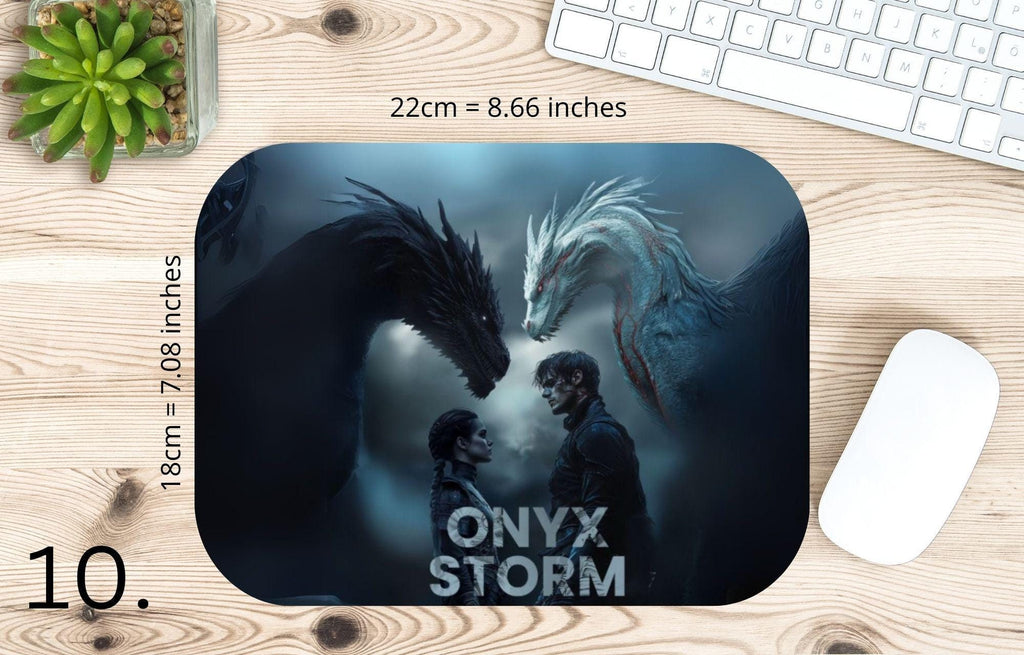 Onyksowa Burza, Czwarte Skrzydło, Żelazny Płomień, Xaden Riorson, Fioletowy Sorrengail, Tairn, Sgaeyl, Andarna, Basgiath War College | MAUSEPAD