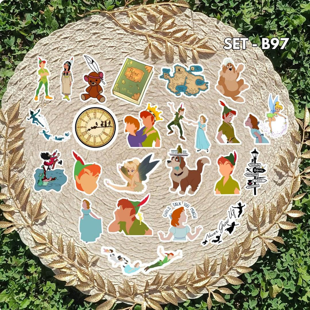 Peter Pan Inspired Sticker Pack | Tinker Bell, Wendy & Captain Hook Fan Art Vinyl Stickers