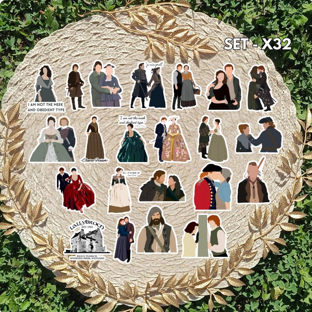 Outlander Inspired Sticker Pack | Claire, Jamie & Brianna Fan Art Vinyl Stickers