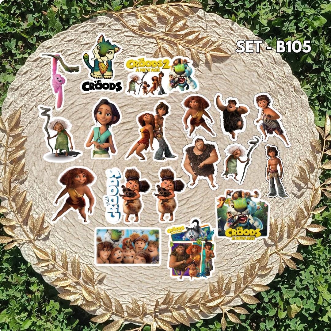 The Croods Inspired Sticker Pack | Grug, Eep & Guy Fan Art Vinyl Stickers