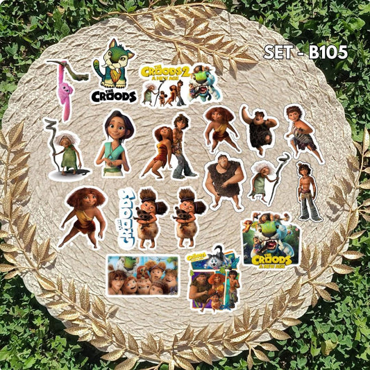 Zestaw naklejek Krudowie / The Croods – Grug, Eep i Guy