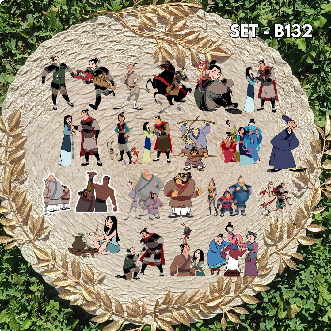 Mulan-Inspired Sticker Pack | Mushu, Li Shang & Disney-Inspired Vinyl Stickers | Aesthetic Handmade Sticker Set