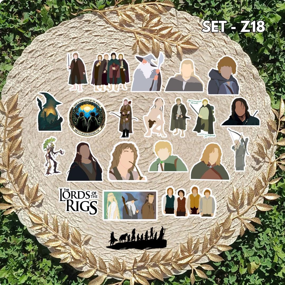 The Lord of the Rings Inspired Sticker Pack | Frodo, Sam & Fellowship Fan Art Vinyl Stickers
