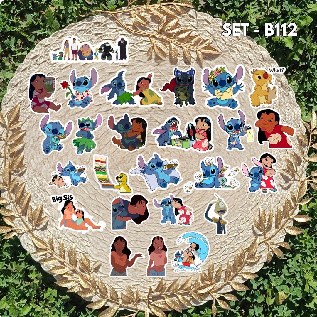 Zestaw naklejek Lilo i Stitch / Lilo & Stitch – Stitch, Angel, Ohana