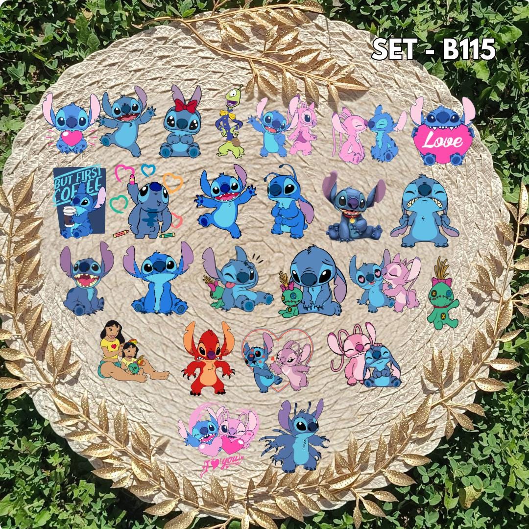 Zestaw naklejek Lilo i Stitch / Lilo & Stitch – Stitch, Angel, Ohana