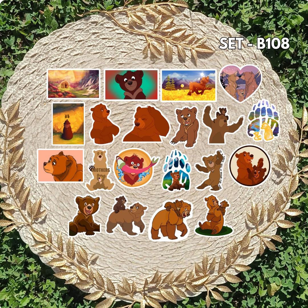 Zestaw naklejek Mój brat niedźwiedź / Brother Bear – Koda, Kenai, Denahi
