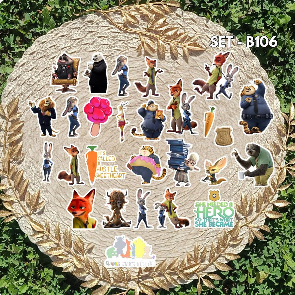 Zootopia Inspired Sticker Pack | Judy, Nick & Friends Fan Art Vinyl Stickers