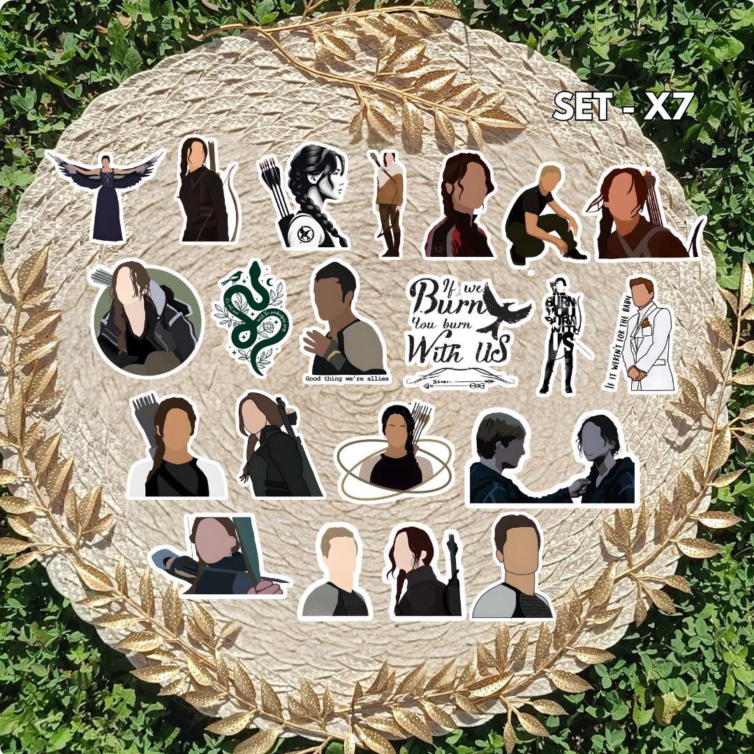 Hunger Games-Inspired Sticker Pack | Katniss, Peeta, Gale & Movie-Inspired Vinyl Stickers