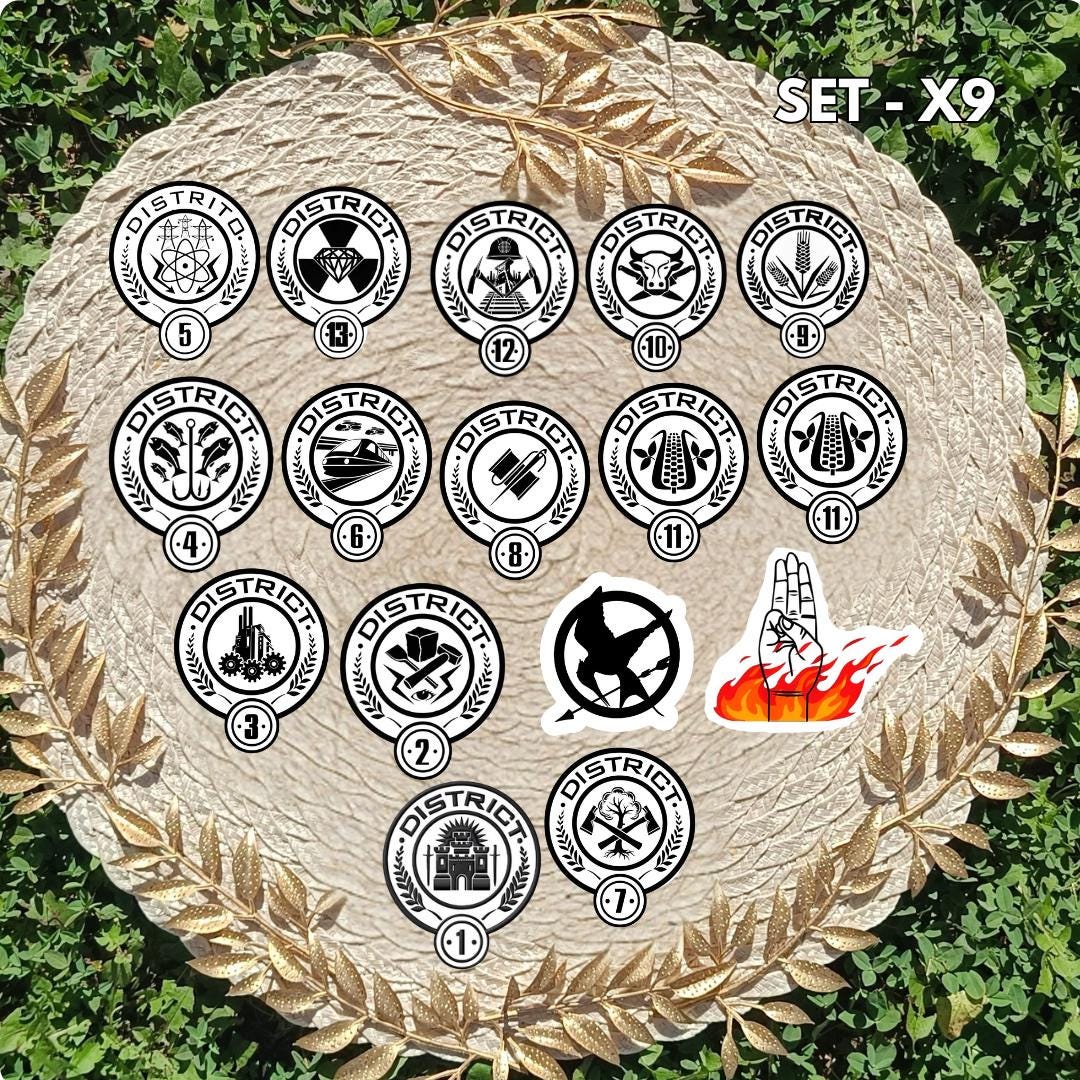 Zestaw naklejek Igrzyska Śmierci / The Hunger Games – Katniss Everdeen, Peeta Mellark, Gale Hawthorne