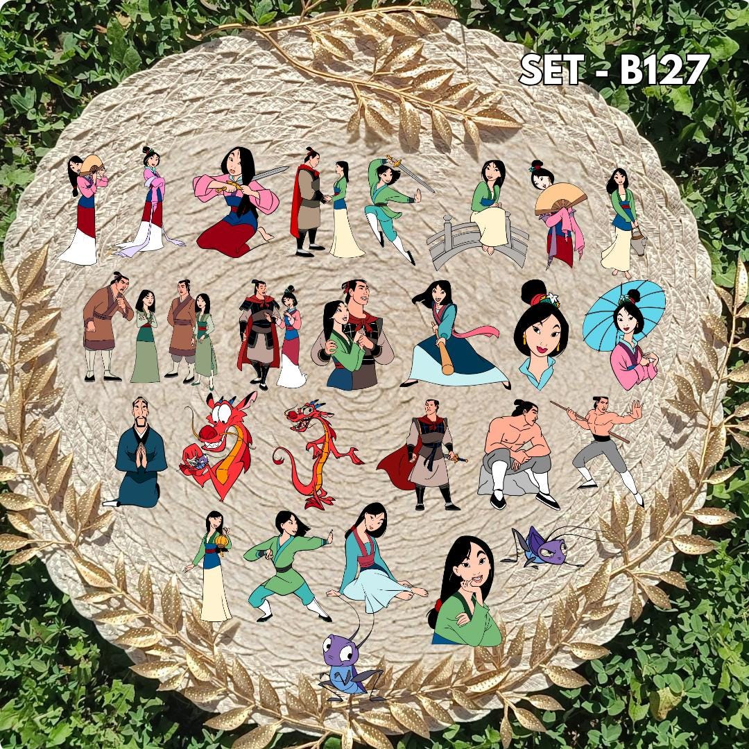 Zestaw naklejek Mulan / Mulan – Mushu i Li Shang