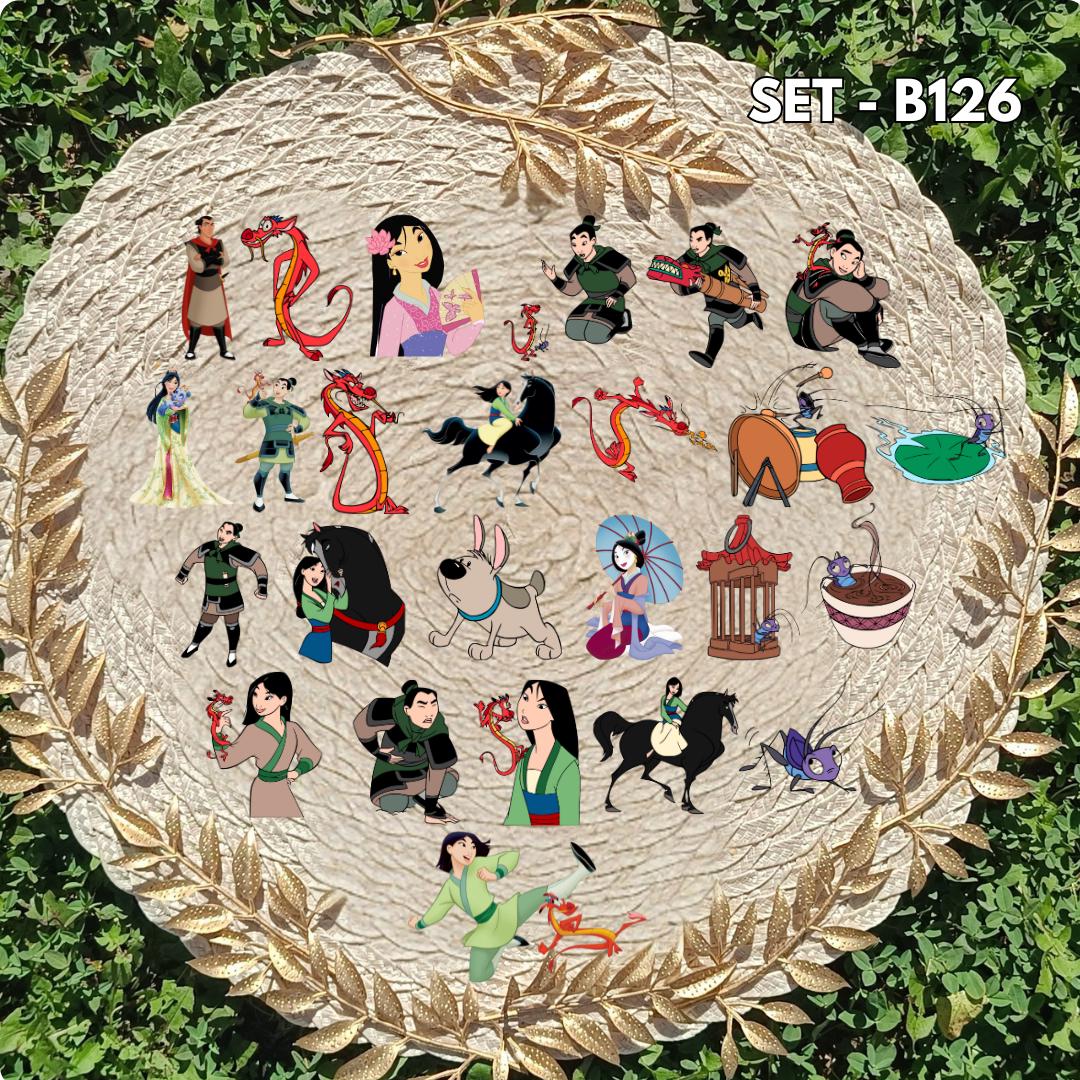 Zestaw naklejek Mulan / Mulan – Mushu i Li Shang