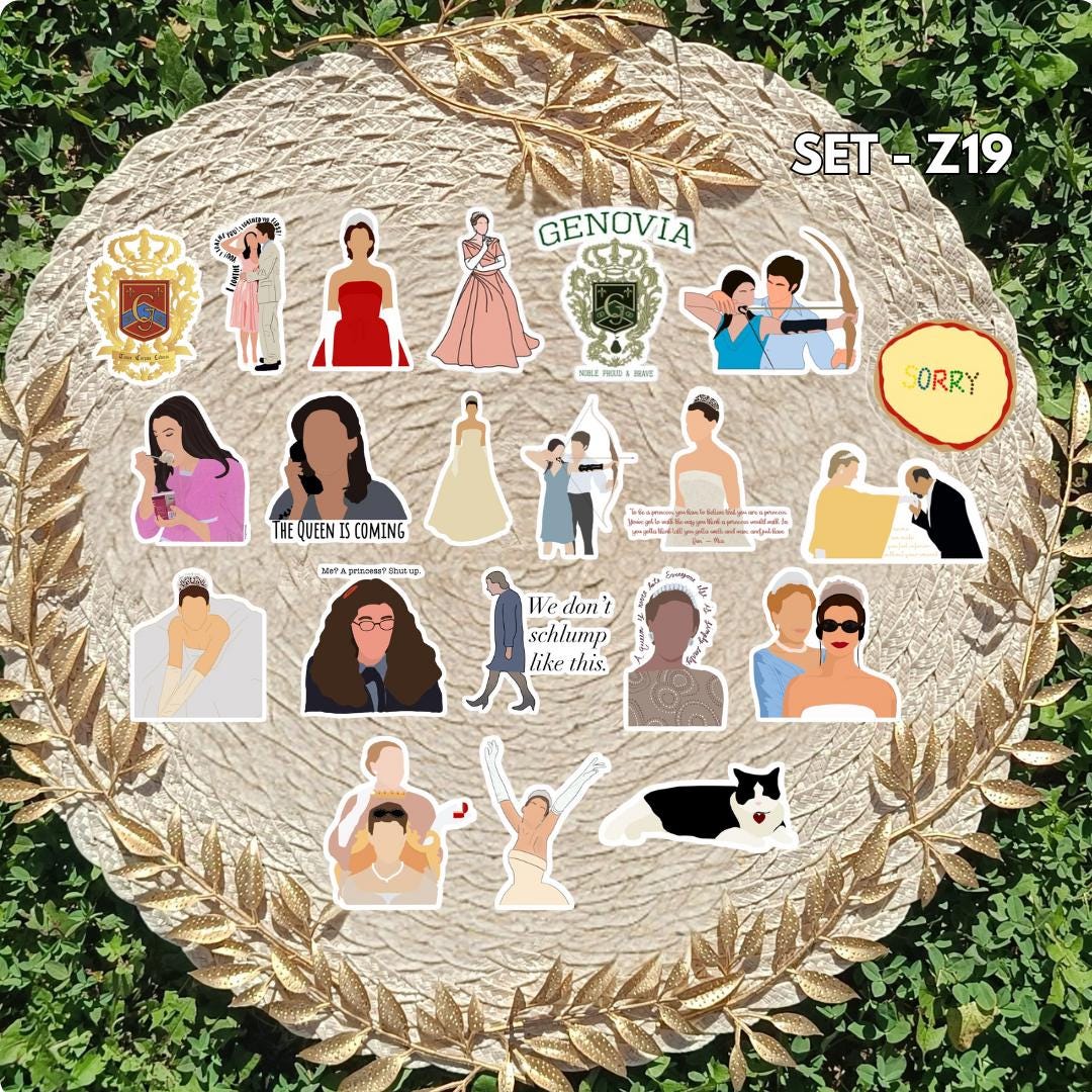 Princess Diaries Inspired Sticker Pack | Mia, Michael & Genovia Fan Art Vinyl Stickers