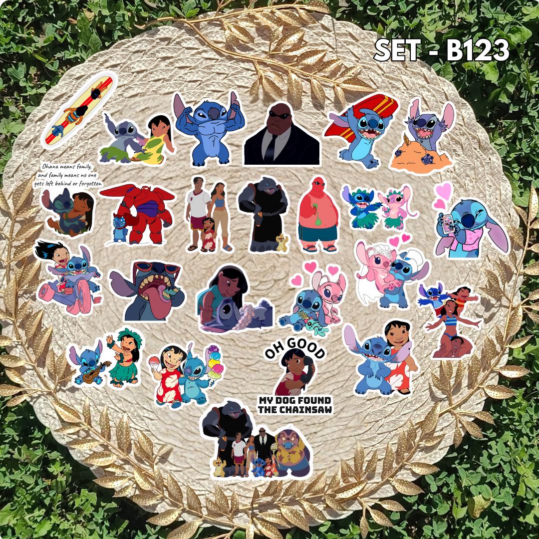 Zestaw naklejek Lilo i Stitch / Lilo & Stitch – Stitch, Angel, Ohana
