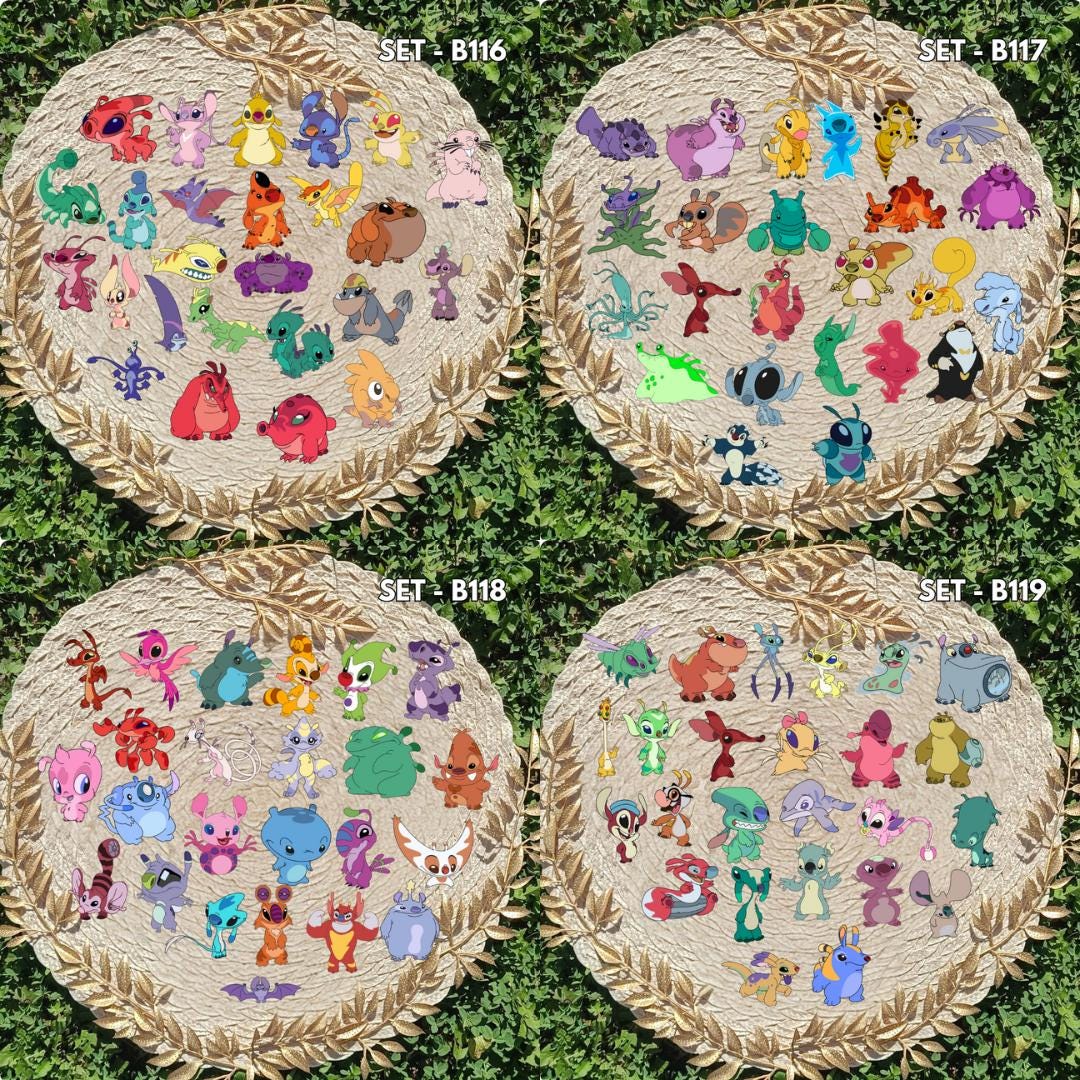 Zestaw naklejek Lilo i Stitch / Lilo & Stitch – Stitch, Angel, Ohana