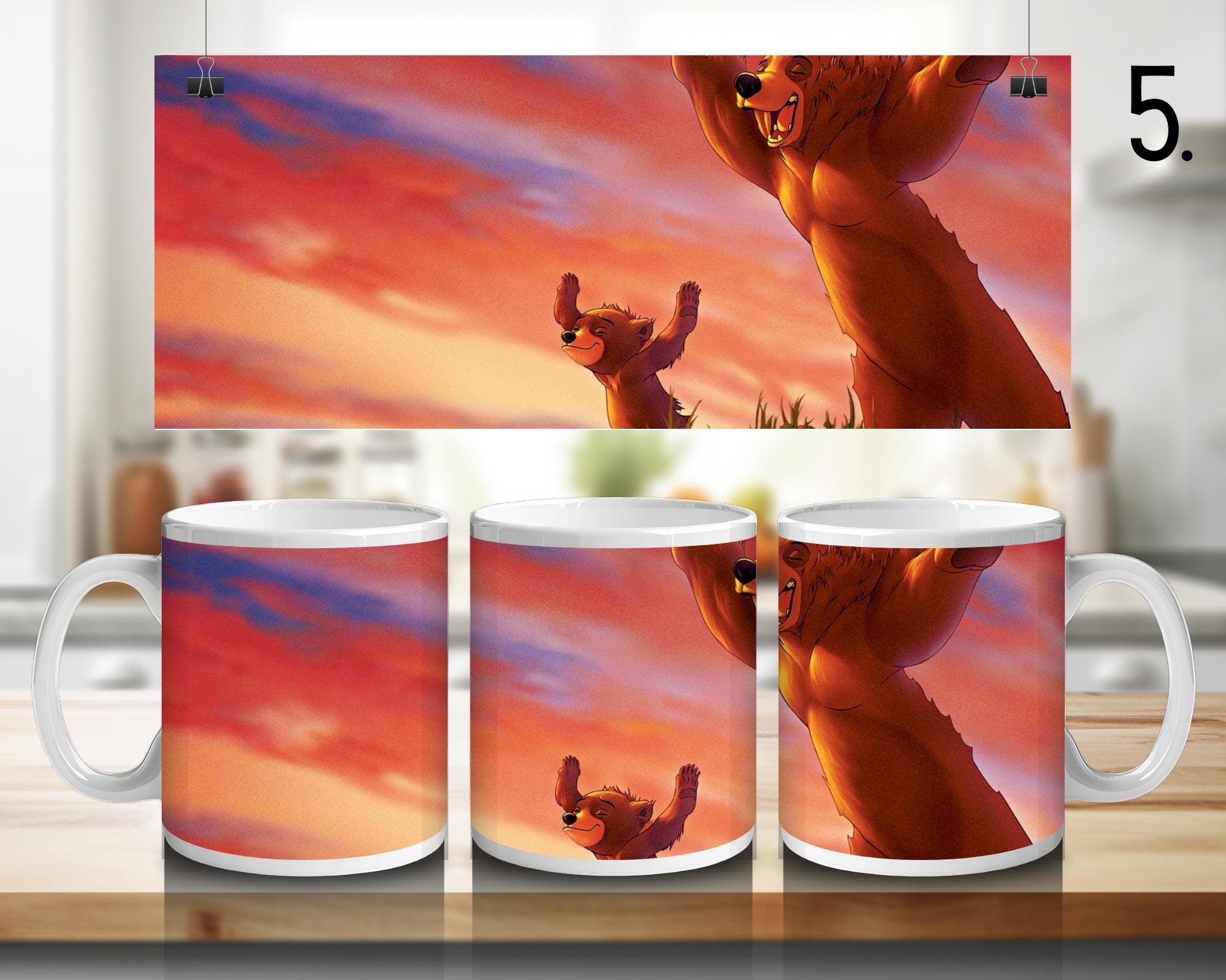 Brother Bear, Disney Pack, Koda, Kenai, Denahi, Sitka | 100% CERAMIC MUG, 11Oz = 330ml