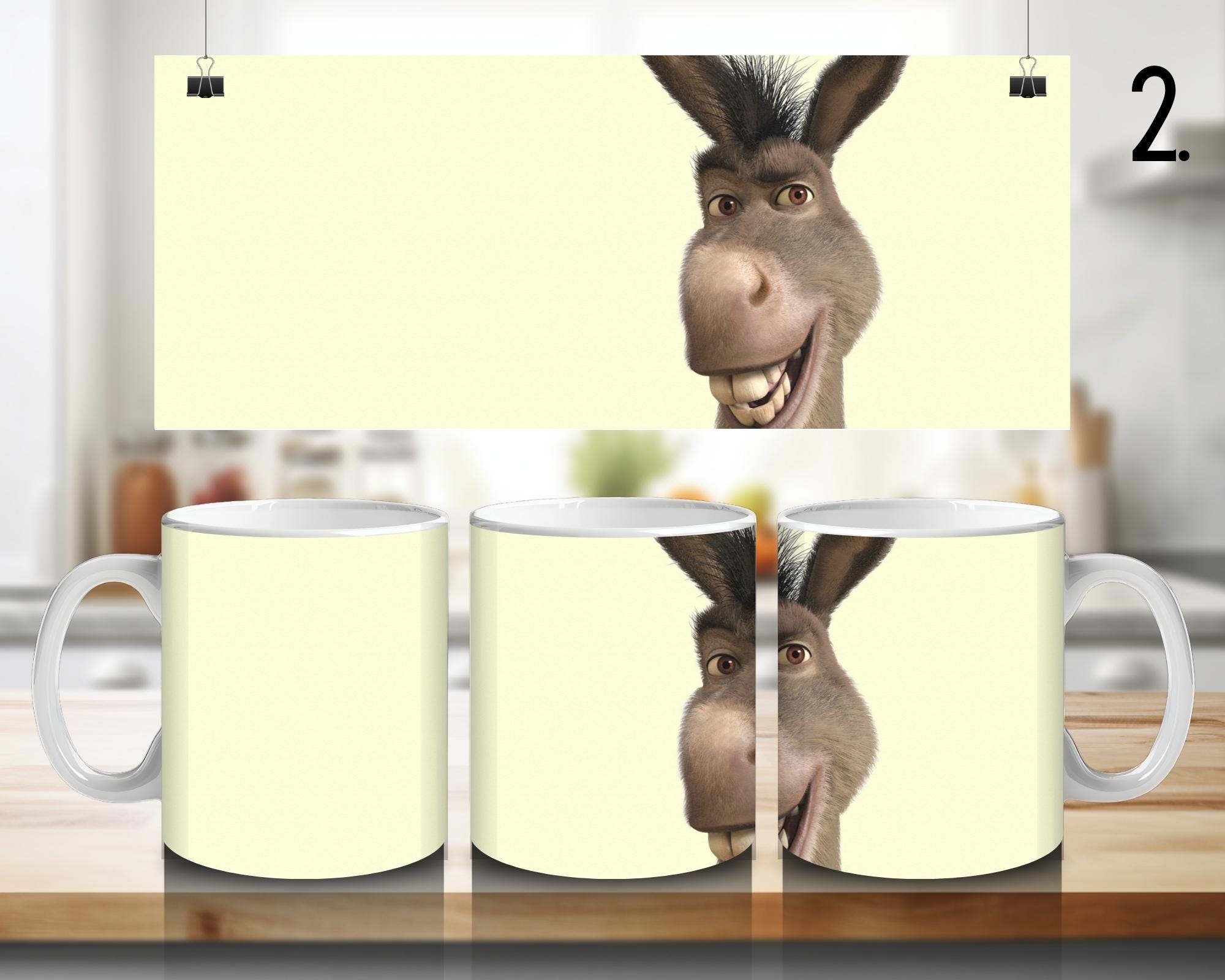 Shrek, Fiona, Donkey, Disney Pack | 100% CERAMIC MUG, 11Oz = 330ml