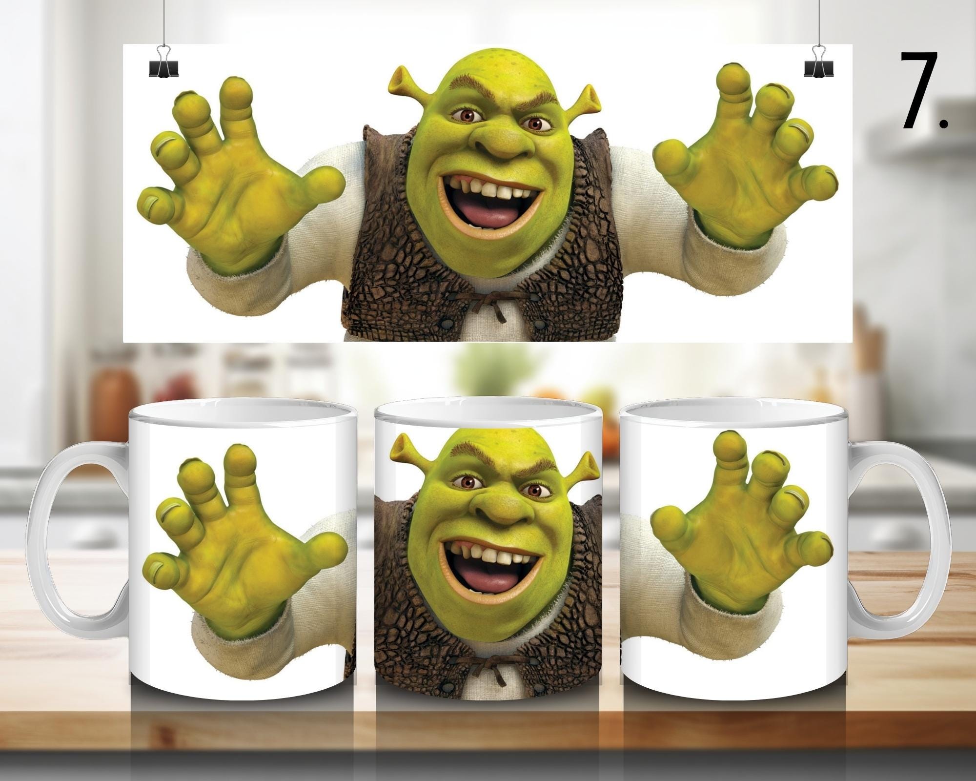 Shrek, Fiona, Donkey, Disney Pack | 100% CERAMIC MUG, 11Oz = 330ml