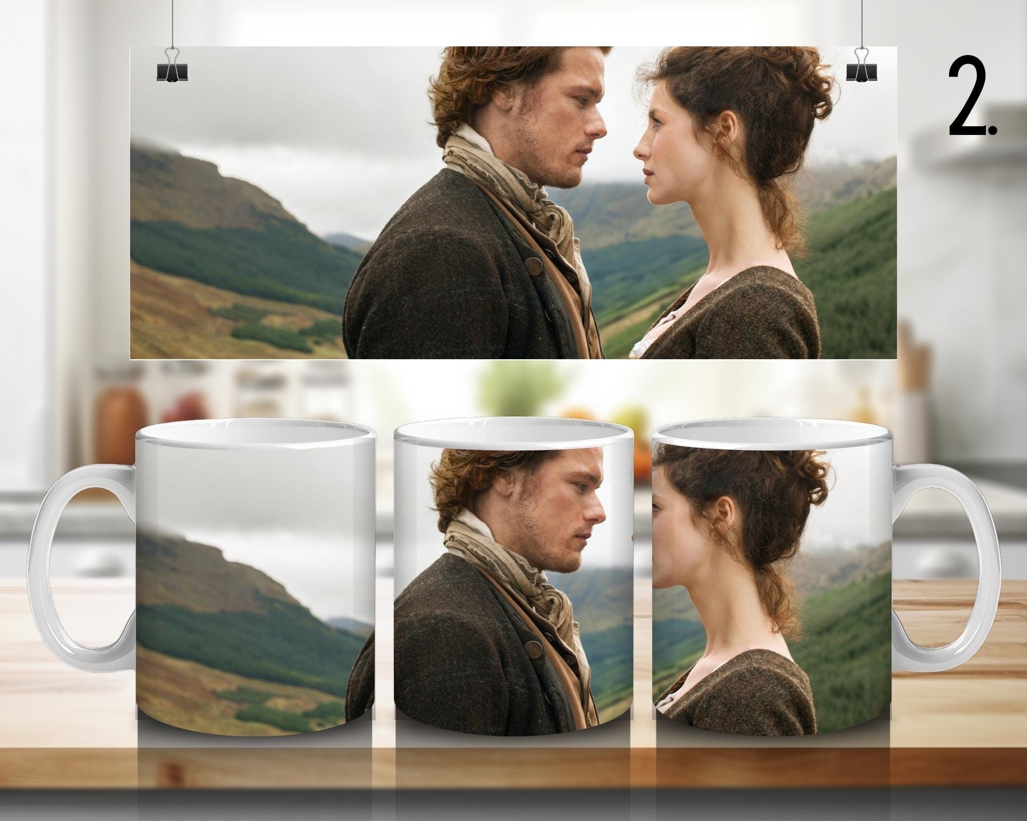 Outlander, Claire Randall, Jamie Fraser, Frank Randall, Murtagh Fitzgibbons, Brianna Randall Fraser | 100% CERAMIC MUG, 11Oz = 330ml