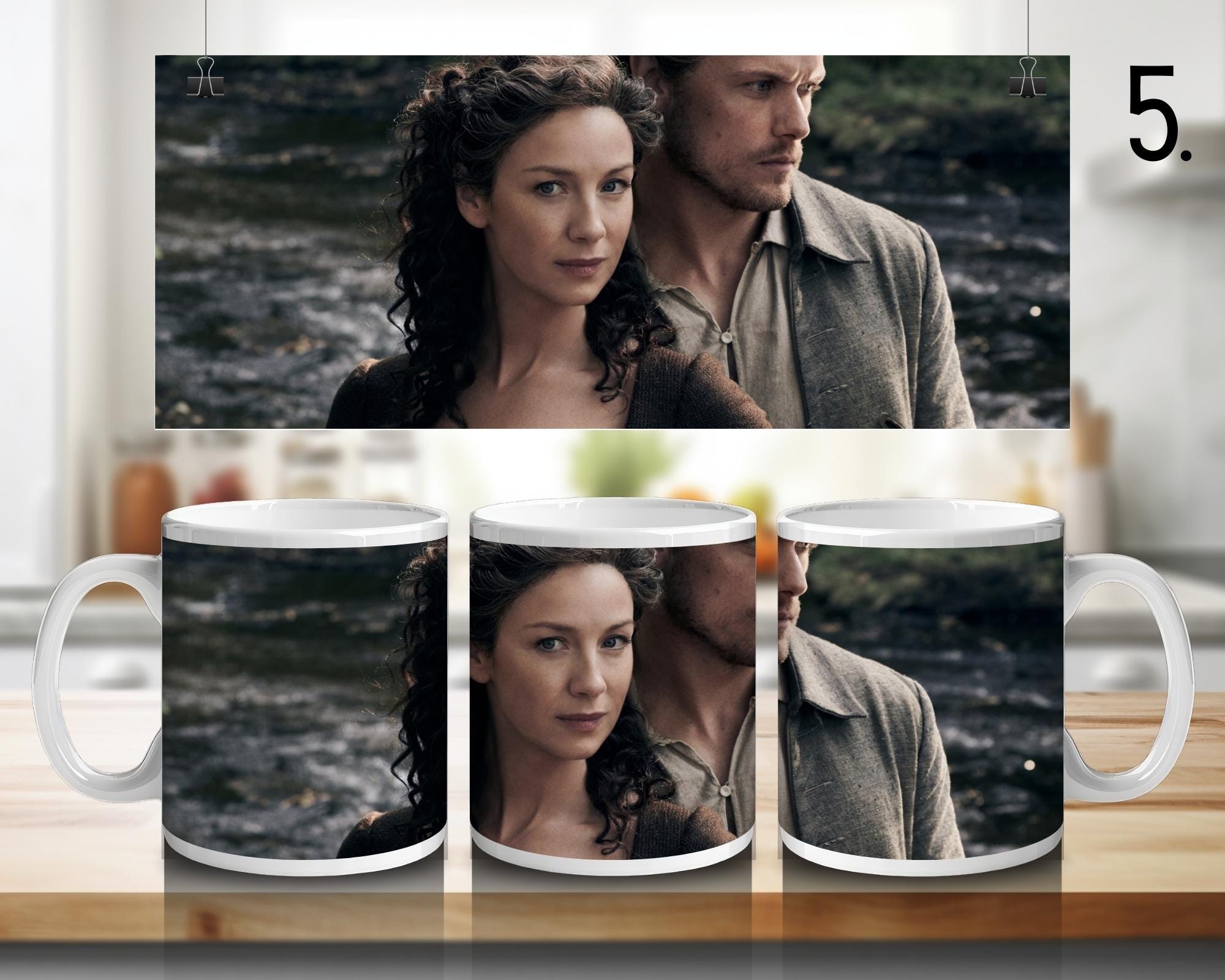 Outlander, Claire Randall, Jamie Fraser, Frank Randall, Murtagh Fitzgibbons, Brianna Randall Fraser | 100% CERAMIC MUG, 11Oz = 330ml