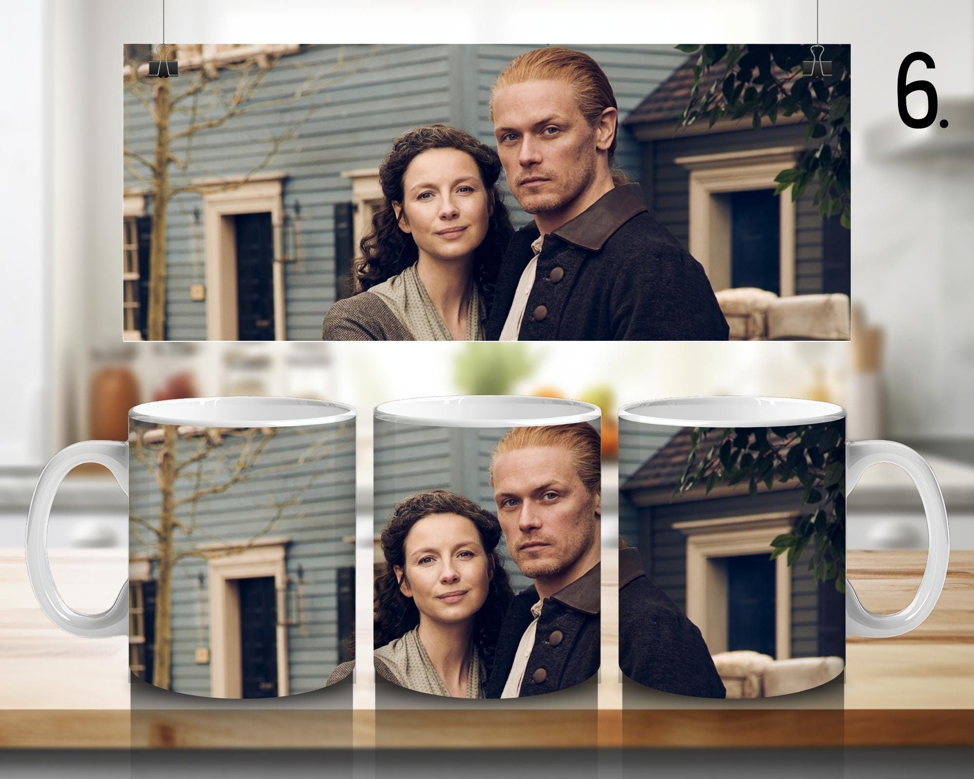 Outlander, Claire Randall, Jamie Fraser, Frank Randall, Murtagh Fitzgibbons, Brianna Randall Fraser | 100% CERAMIC MUG, 11Oz = 330ml