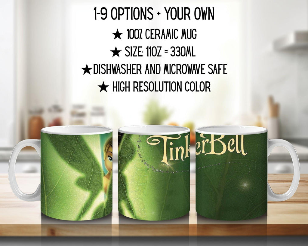 Tinker Bell, Silvermist, Periwinkle, Vidia, Queen Clarion, Lord Milori, Rosetta, Fawn, Bobble, Disney | 100% CERAMIC MUG, 11Oz = 330ml