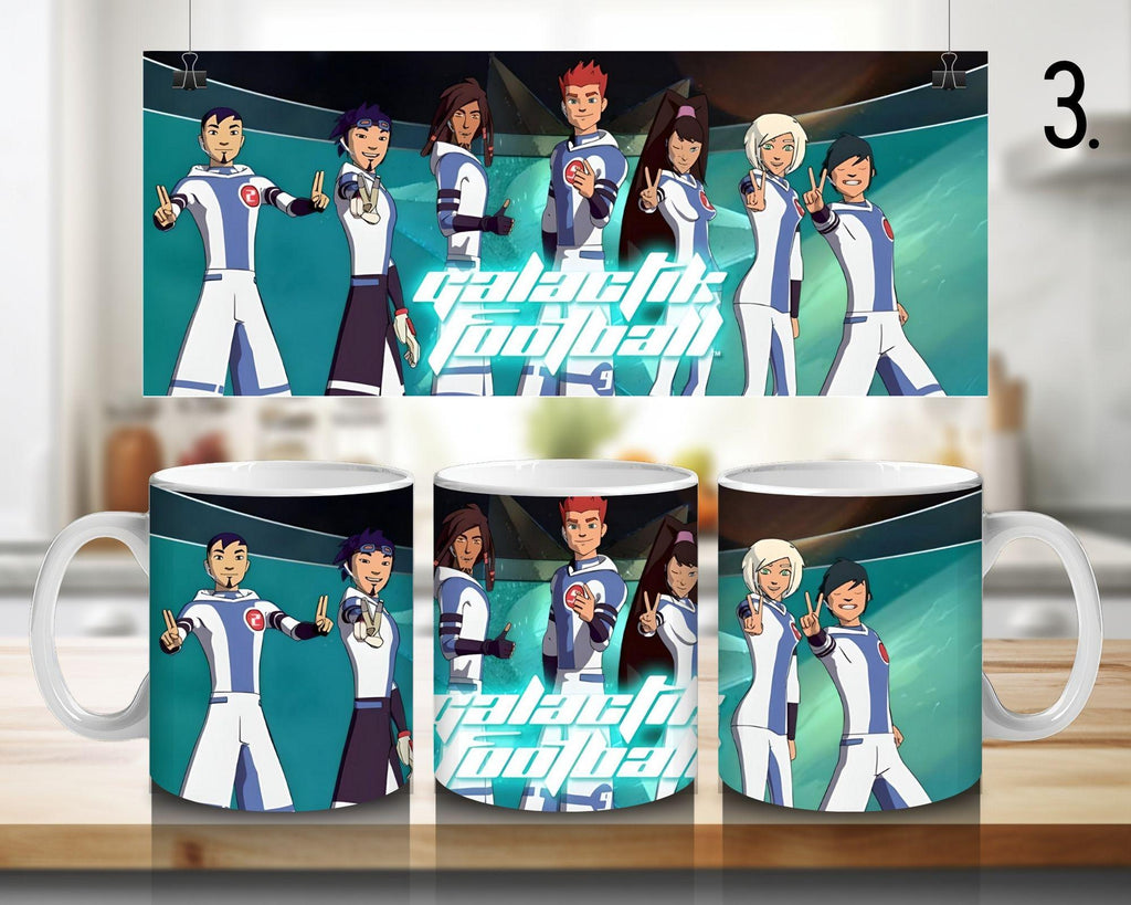 Galactik Football, D'Jok, Aarch, Ahito, Micro-Ice, Rocket, Tia, Thran, Mei, Snow Kids, Paradisian, Akillians  100% CERAMIC MUG, 11Oz = 330ml