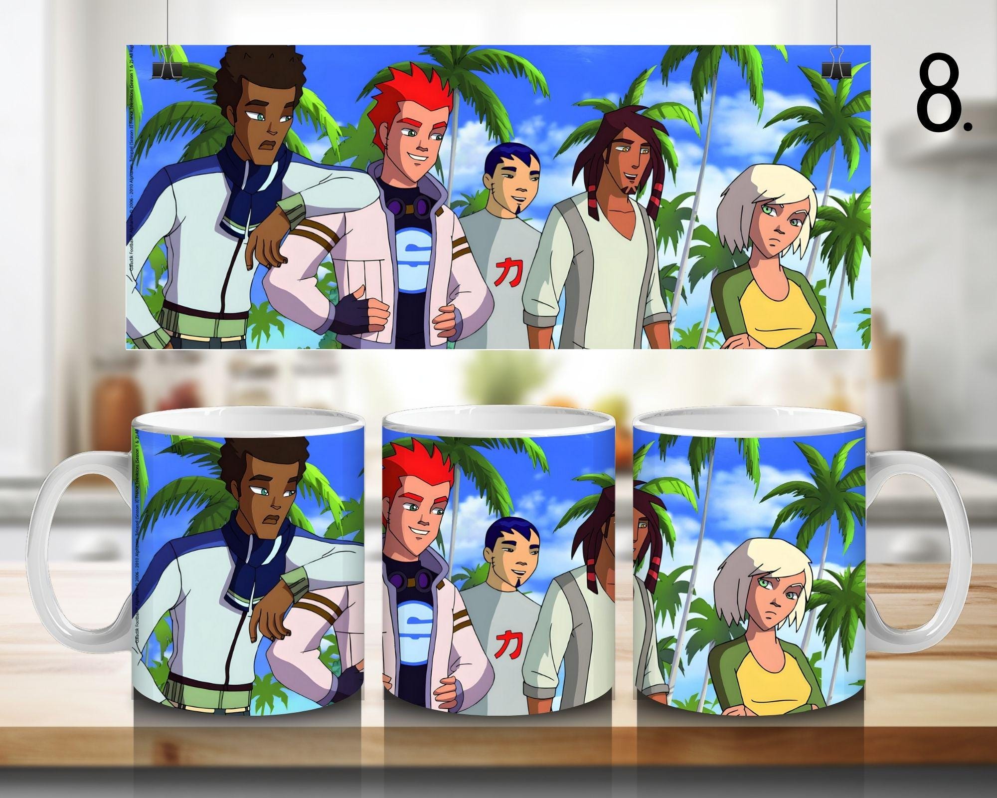 Galactik Football, D'Jok, Aarch, Ahito, Micro-Ice, Rocket, Tia, Thran, Mei, Snow Kids, Paradisian, Akillians  100% CERAMIC MUG, 11Oz = 330ml