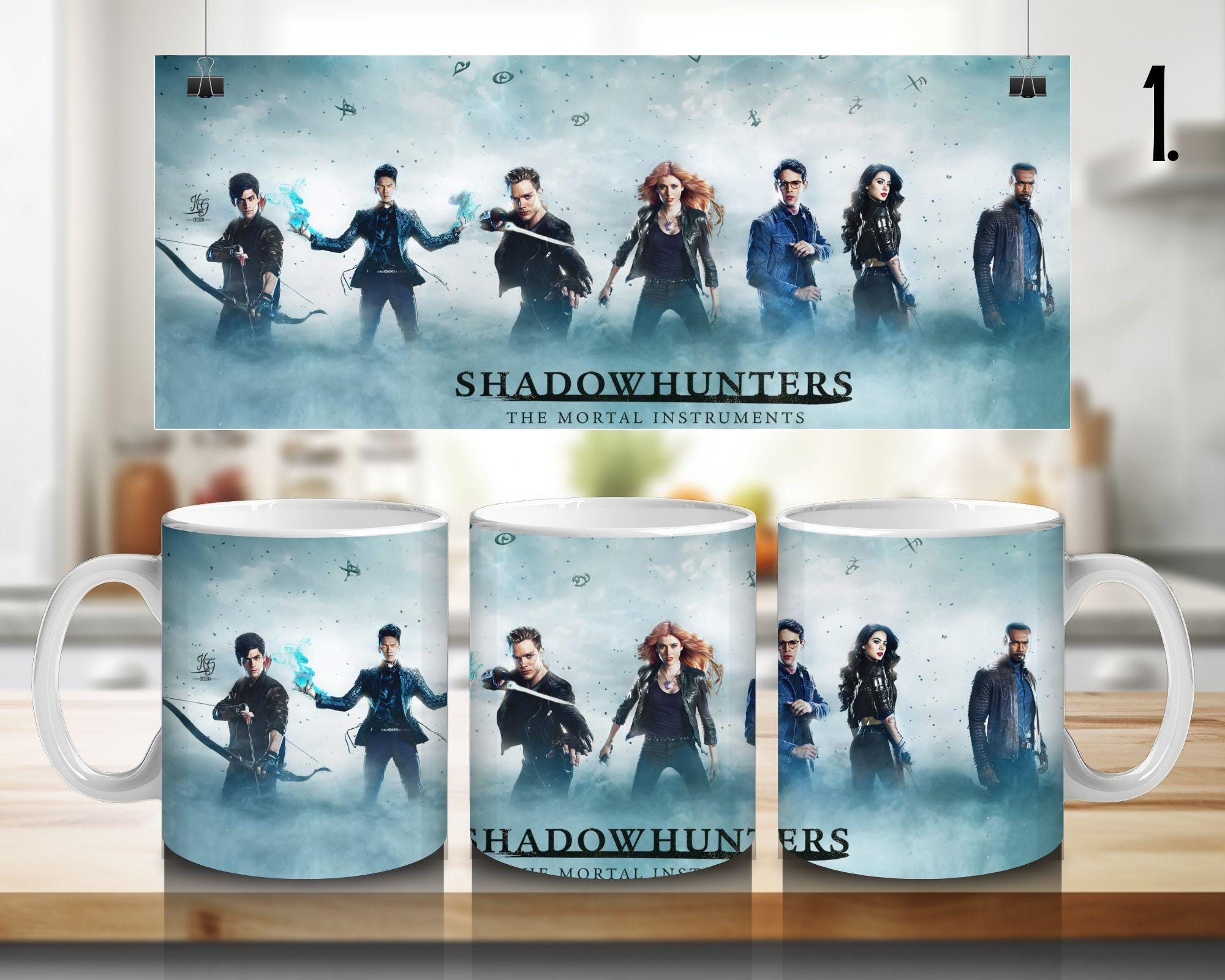 Shadowhunters, Clary Fray, Jace Wayland, Alec Lightwood, Simon Lewis, Magnus Bane, Isabelle Lightwood | 100% CERAMIC MUG, 11Oz = 330ml