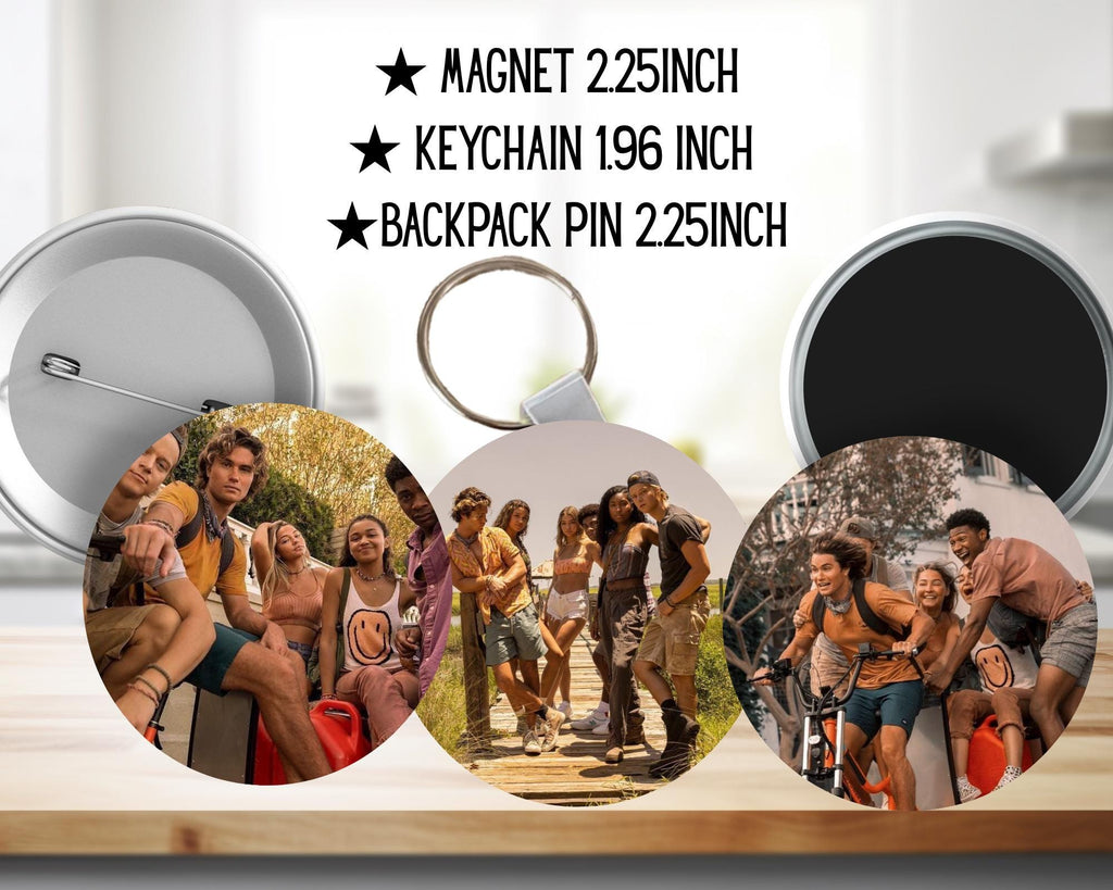 Outer Banks, Sarah Cameron, John B, Kiara, JJ, Pope, obx, Rafe Cameron | Backpack Pins , KEYCHAIN, MAGNET