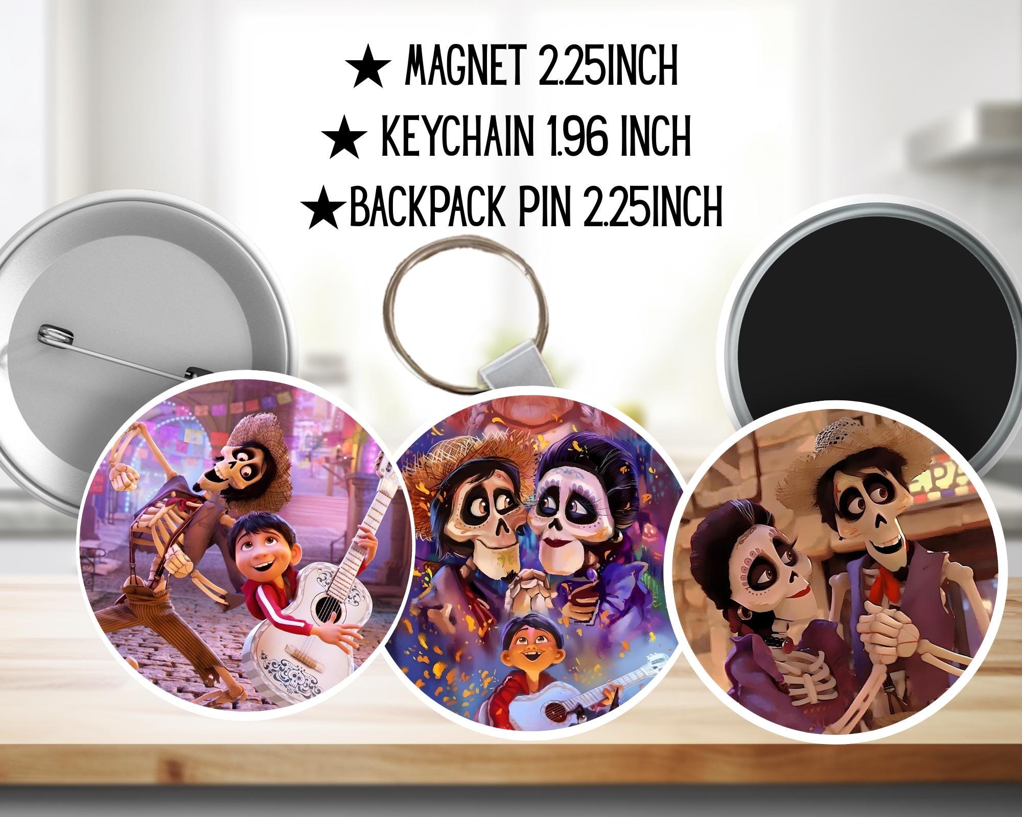 Coco, Disney Pack , Miguel, Hector, Ernesto de la Cruz, Abuelita, Imelda | PINS, KEYCHAIN, MAGNET