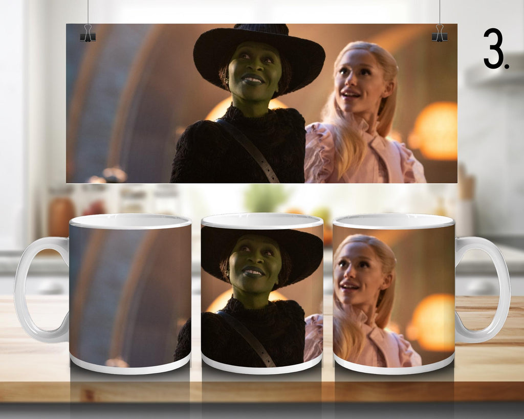 Wicked 2024, Wizard Musical Movie 2024, Wicked, Elphaba, Glinda, Change For Good, Pink And Green, Defying | 100% CERAMIC MUG, 11Oz = 330ml