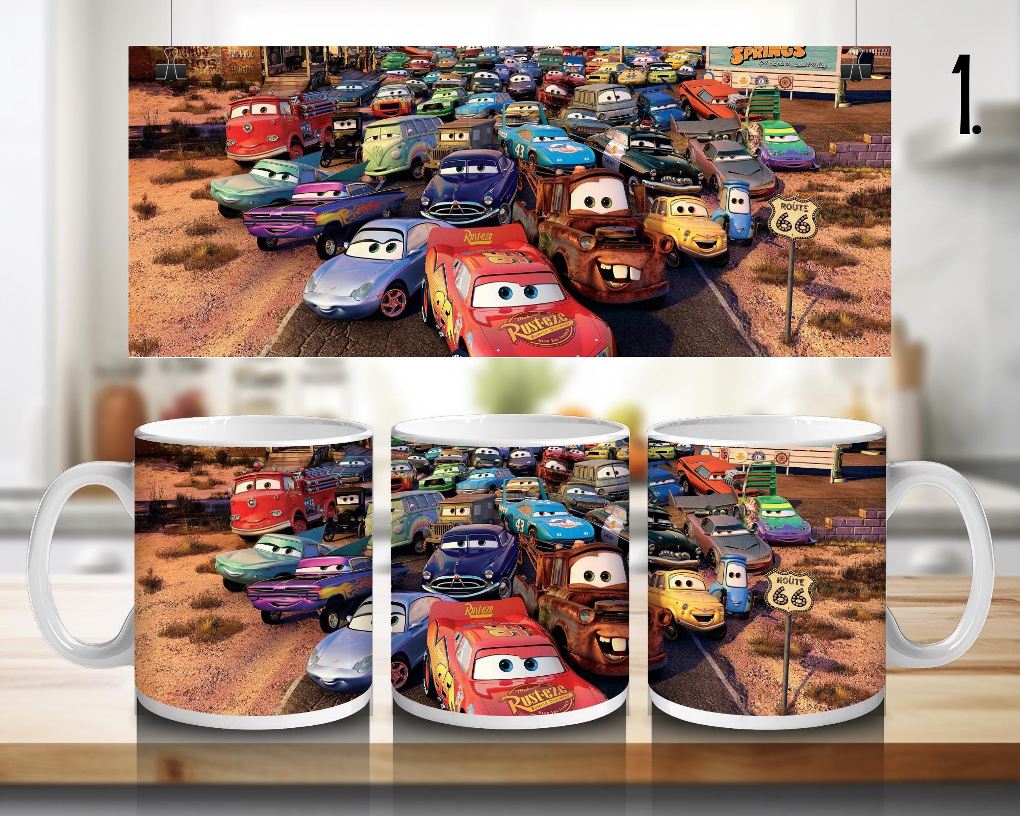 Cars, Lightning McQueen, Disney Pack | 100% CERAMIC MUG, 11Oz = 330ml