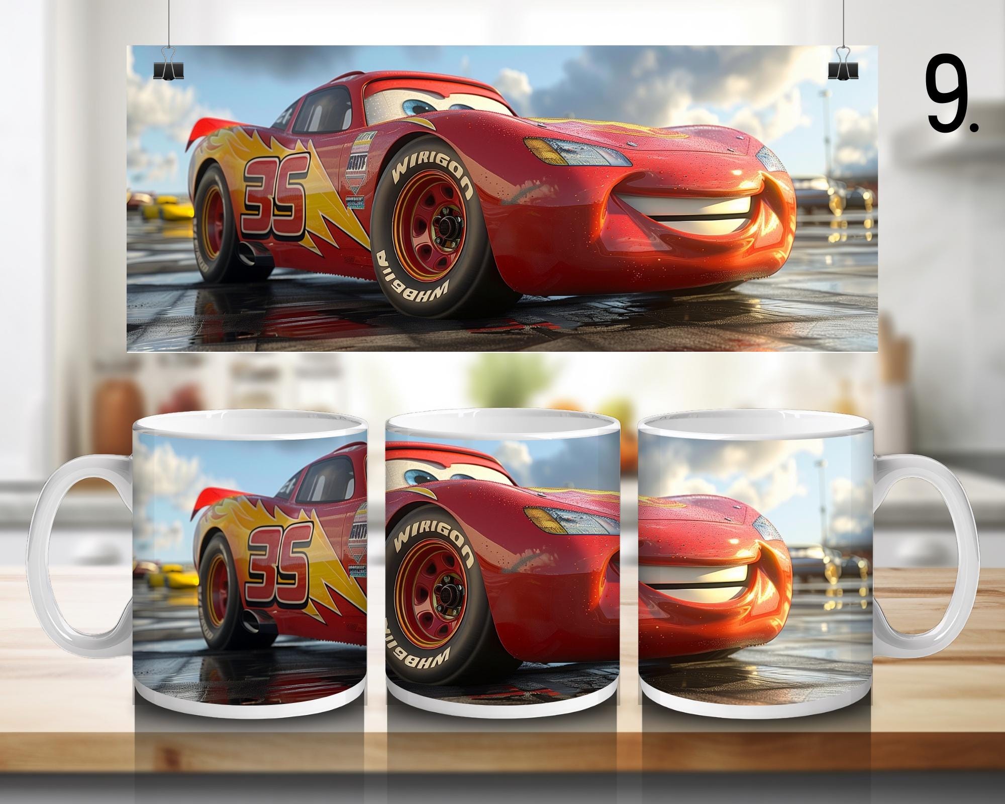 Cars, Lightning McQueen, Disney Pack | 100% CERAMIC MUG, 11Oz = 330ml